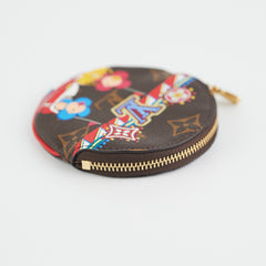 Louis Vuitton Christmas Edition Round Monogram Coin Purse