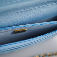 Chanel Wallet On Chain WOC Caviar Light Blue&nbsp; (Microchip)