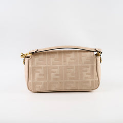 Fendi FF Baguette Medium Jacquard Canvas Beige