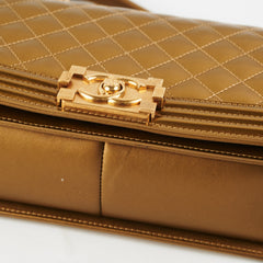 Chanel Medium Boy Patent Gold