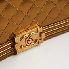 Chanel Medium Boy Patent Gold