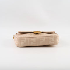 Fendi FF Baguette Medium Jacquard Canvas Beige