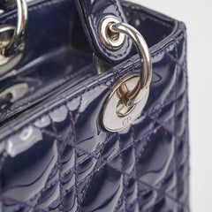 Christian Dior Medium Lady Dior Patent Navy