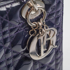 Christian Dior Medium Lady Dior Patent Navy