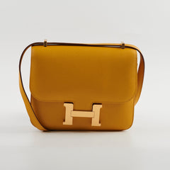 Hermes Mini 18 GHW Constance Jaune C Stamp 2018