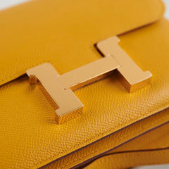 Hermes Mini 18 GHW Constance Jaune C Stamp 2018