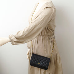 Chanel Wallet On Chain WOC Caviar Black (22 Series)