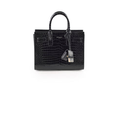 Saint Laurent Sac De Jour Nano Black Shiny Croc