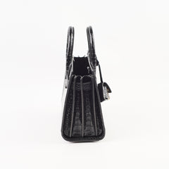Saint Laurent Sac De Jour Nano Black Shiny Croc