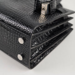 Saint Laurent Sac De Jour Nano Black Shiny Croc