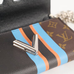 Louis Vuitton Monogram Striped Twist Wallet On Chain