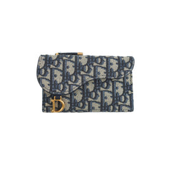 Christian Dior Trotter Saddle Oblique Zipper Card Holder