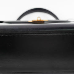 Hermes Vintage Kelly 28 Box Leather Noir Black - N Circle Stamp 1984