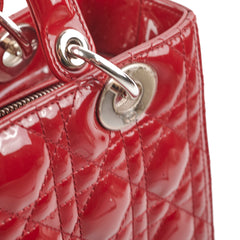 Christian Dior Medium Lady Dior Patent Red