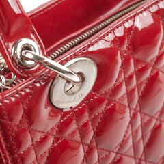 Christian Dior Medium Lady Dior Patent Red