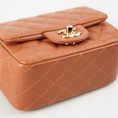 Chanel 21P Quilted Mini Square Caramel