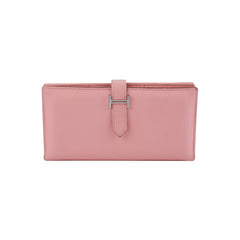 Hermes Bearn Wallet Rose Confetti Square Q Stamp