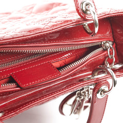 Christian Dior Medium Lady Dior Patent Red