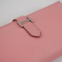 Hermes Bearn Wallet Rose Confetti Square Q Stamp