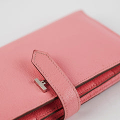 Hermes Bearn Wallet Rose Confetti Square Q Stamp