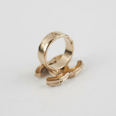 Chanel CC Logo Pearl Cocktail Ring