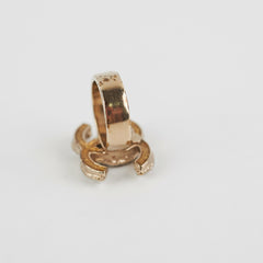 Chanel CC Logo Pearl Cocktail Ring