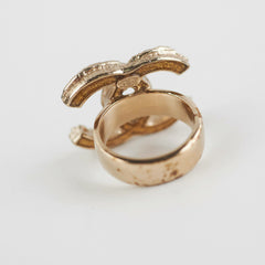 Chanel CC Logo Pearl Cocktail Ring