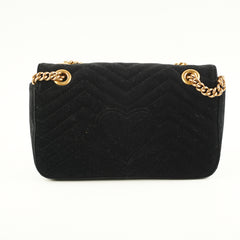 Gucci Small Black Velvet GG Marmont