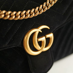 Gucci Small Black Velvet GG Marmont