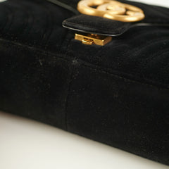 Gucci Small Black Velvet GG Marmont