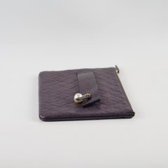 Chanel Caviar O Case with clutch pearl detail Metallic Iridescent Black