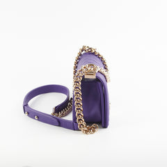 Chanel 19k Small Boy Quilted Purple Crossbody Bag