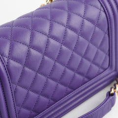 Chanel 19k Small Boy Quilted Purple Crossbody Bag