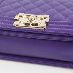 Chanel 19k Small Boy Quilted Purple Crossbody Bag