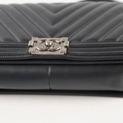 Chanel New Medium Boy Black Chevron Calfskin