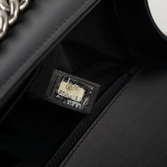 Chanel New Medium Boy Black Chevron Calfskin