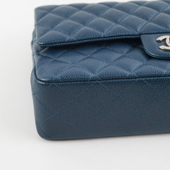 Chanel Medium/Large Double Classic Flap Caviar Navy