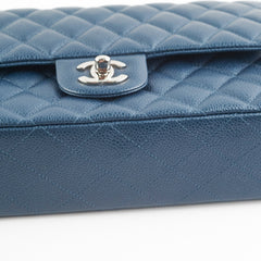 Chanel Medium/Large Double Classic Flap Caviar Navy