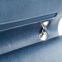 Chanel Medium/Large Double Classic Flap Caviar Navy