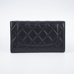 Chanel Long Lambskin Black Wallet