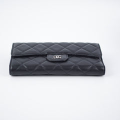 Chanel Long Lambskin Black Wallet