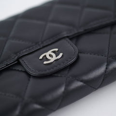 Chanel Long Lambskin Black Wallet