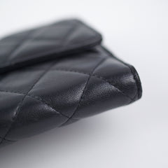 Chanel Long Lambskin Black Wallet