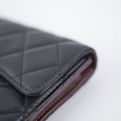 Chanel Long Lambskin Black Wallet