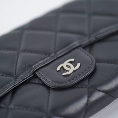 Chanel Long Lambskin Black Wallet