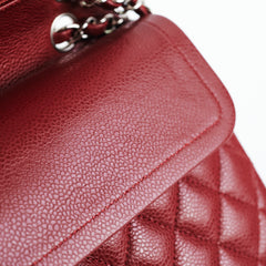 Chanel Medium/Large Caviar Double Classic Flap Red