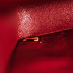 Chanel Medium/Large Caviar Double Classic Flap Red
