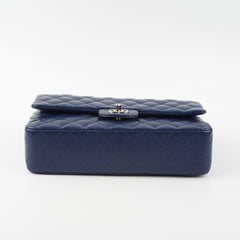 Chanel Classic Flap Medium/Large Caviar Blue Shoulder Bag