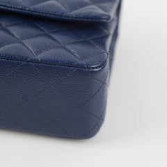 Chanel Classic Flap Medium/Large Caviar Blue Shoulder Bag