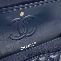 Chanel Classic Flap Medium/Large Caviar Blue Shoulder Bag
